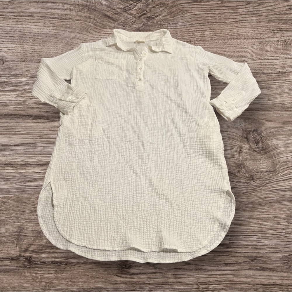 P Cill White Collared Shirt Dress Size Small